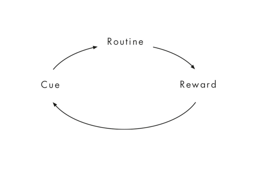 The feedback loop that makes up our habits, as described in The 5 Second Rule.
